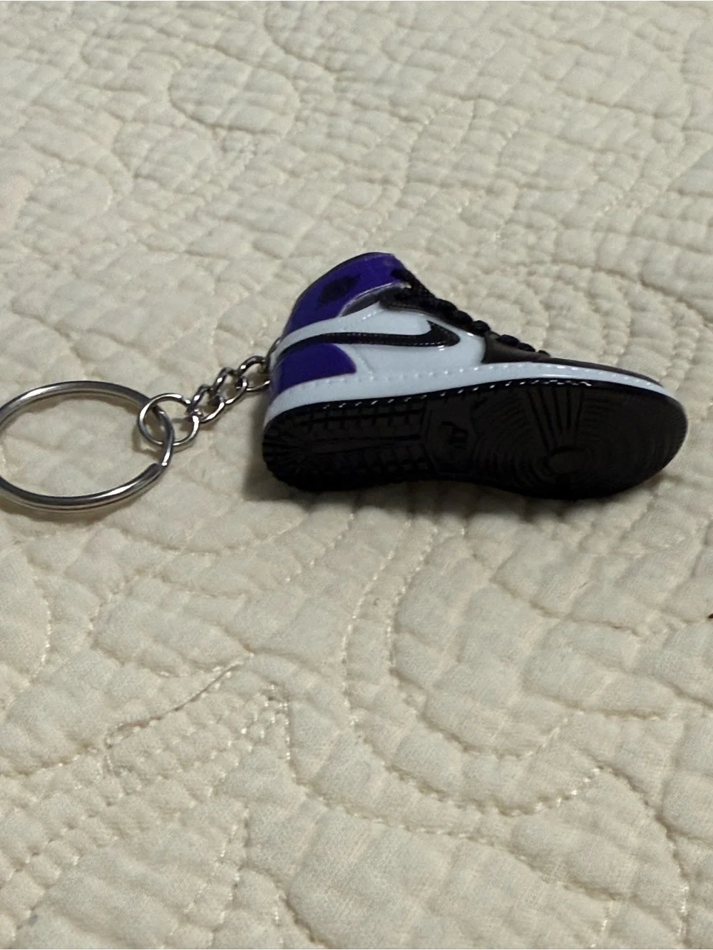Nike Purple/Black/White Mini High-Top Keychain Shoe